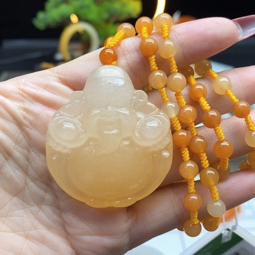 石英质玉（黄龙玉）未镶嵌吊坠