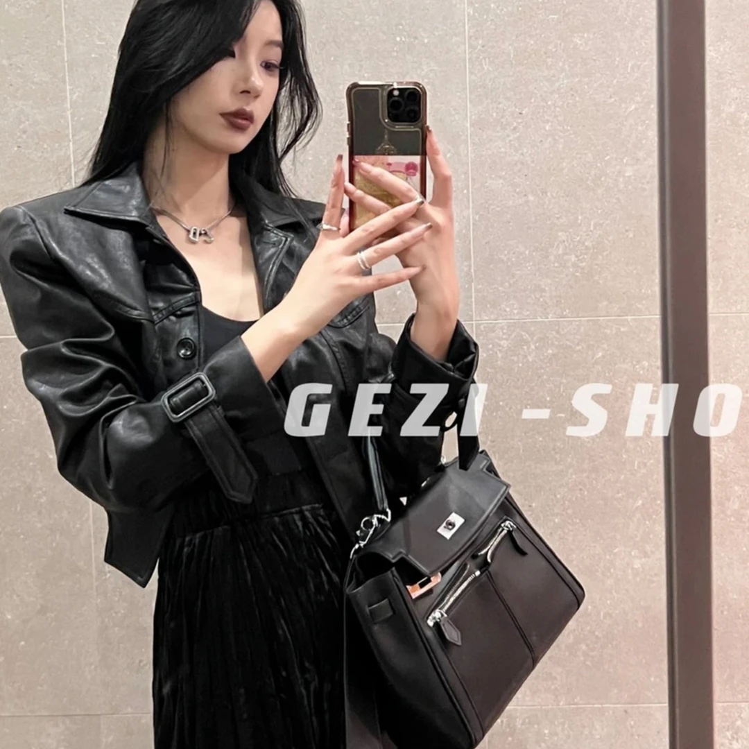 【鸽子的衣橱】|冷秋| 皮衣 百搭 显瘦 小众 设计感短款个性外套