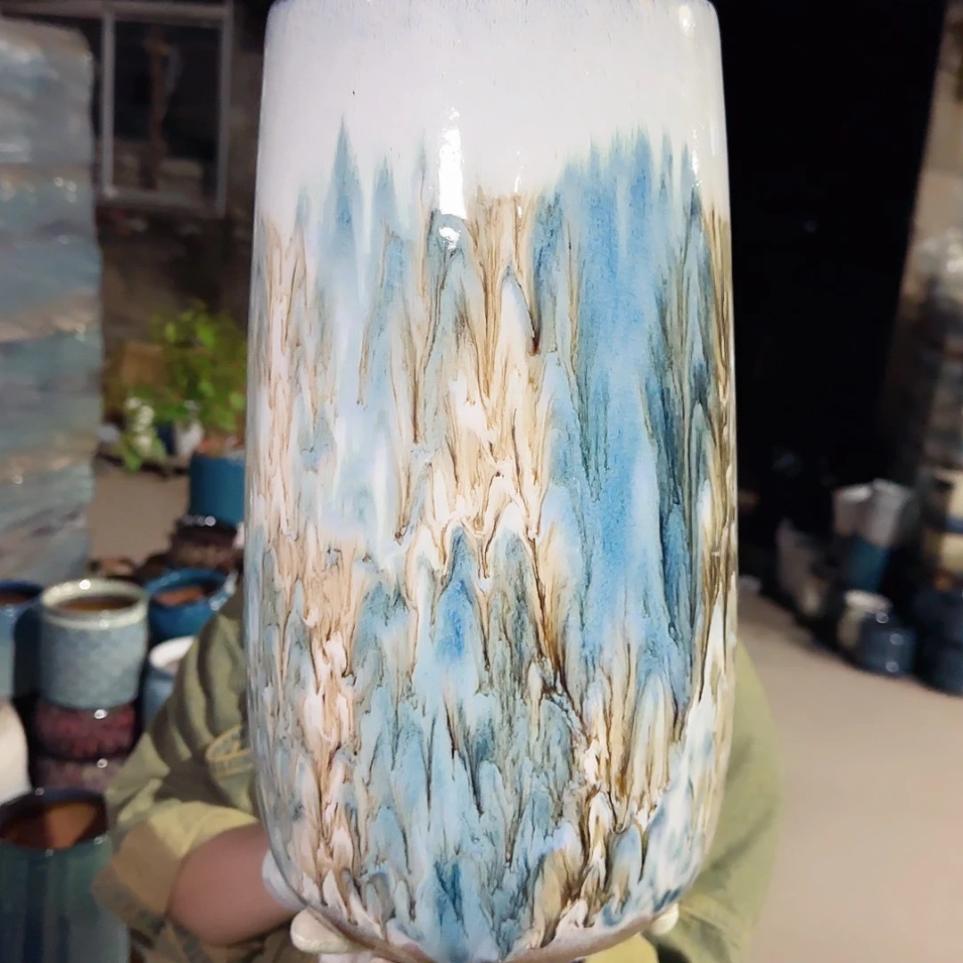 紫砂花盆高37口17