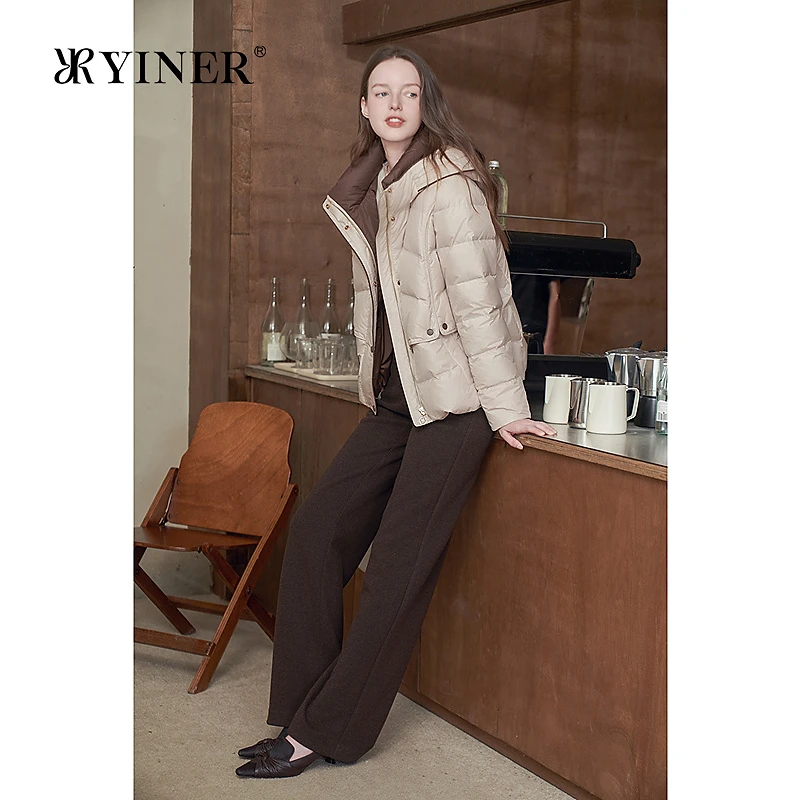 【轻盈0压感】YINER音儿专选冬季时尚700蓬厚实短款箱型羽绒服