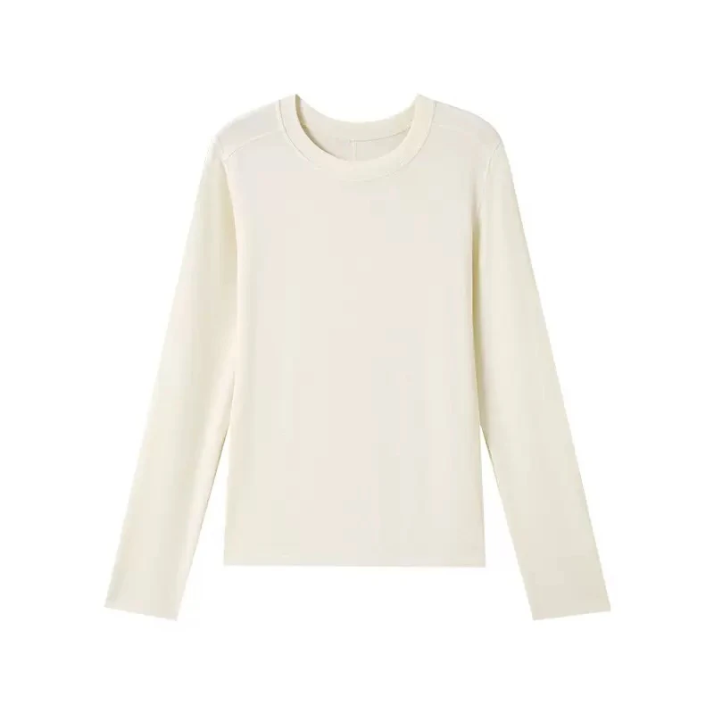 天丝羊毛正肩圆领超柔亲肤洋气衣服打底衫女款2025新款