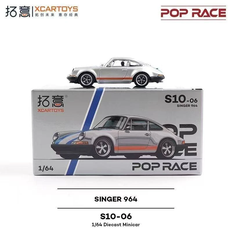 拓意合金1：64保时捷964超跑收藏摆件蓝色赛车模型手办玩具跑车