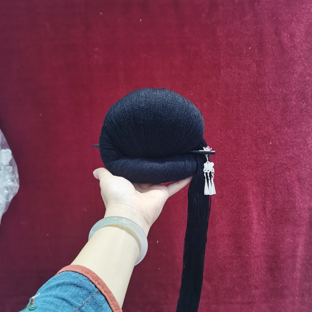 新款少数民族侗族揪揪假发侗族头饰新品留尾巴毛毛线揪揪