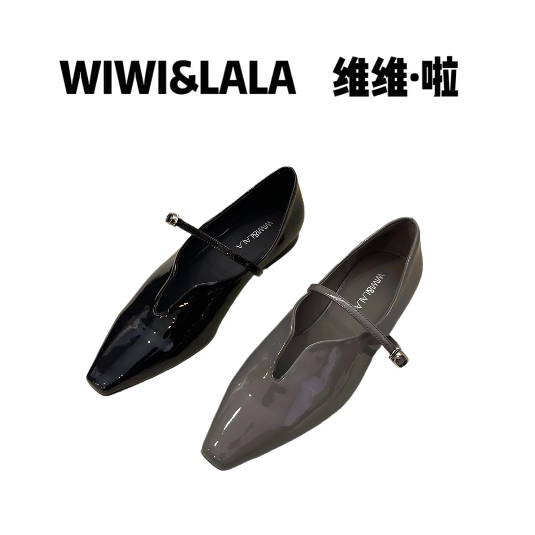 【维维啦】25春款尖头漆皮乐福鞋瓢鞋2501-13