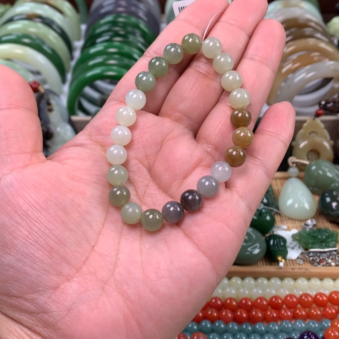 和田玉未镶嵌手链卡0.8