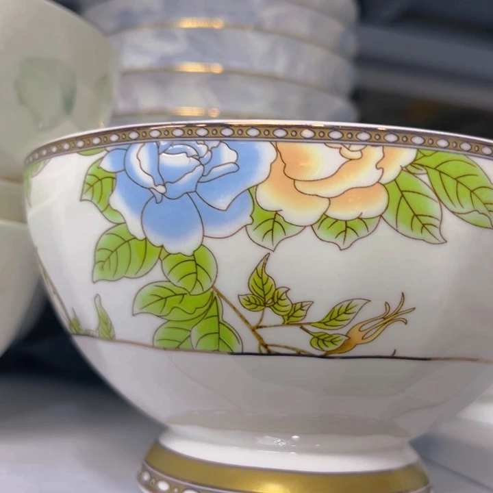 瓷片琴瑟和鸣六寸面碗两个