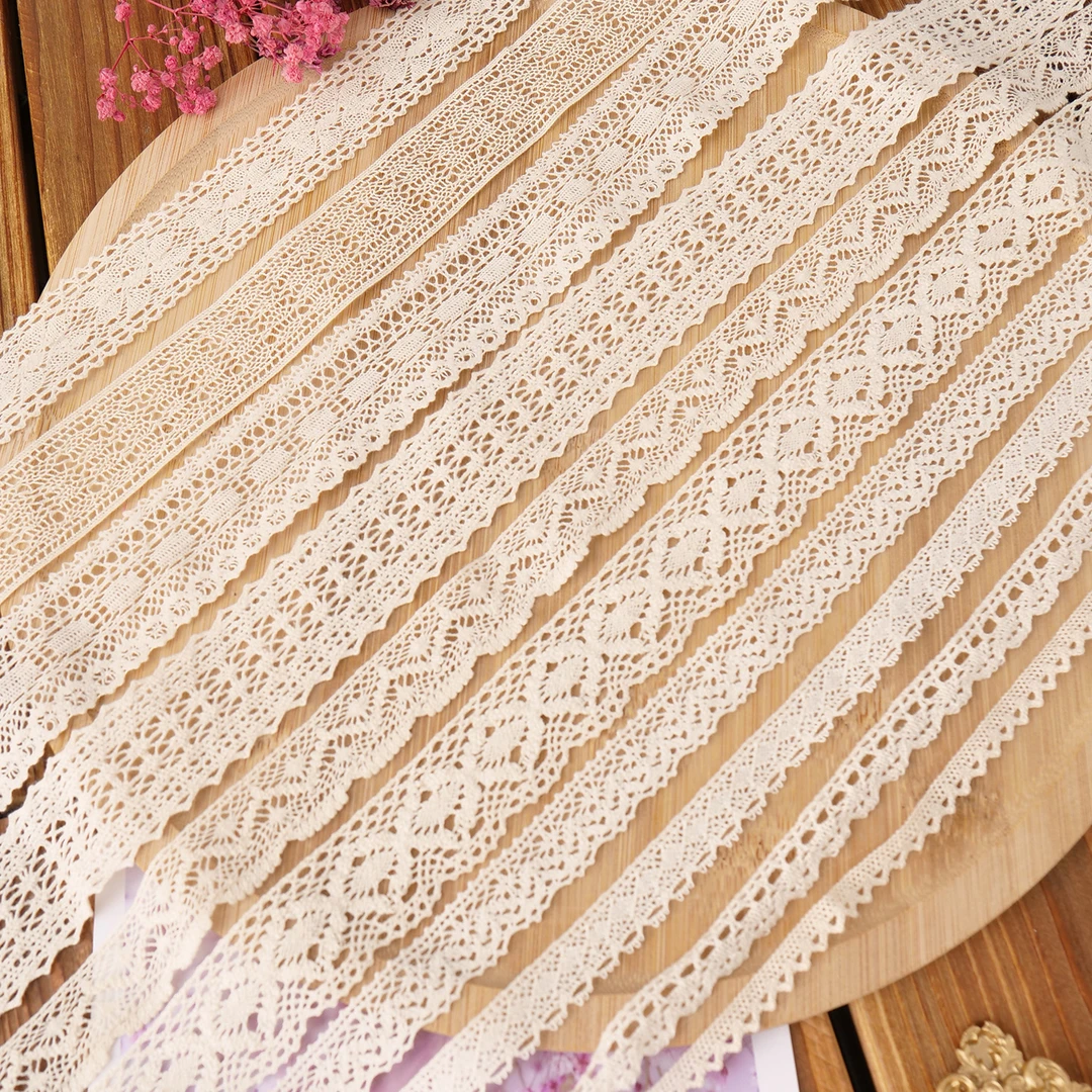 0.7~3.5CM米色无弹棉线蕾丝花边包边材料手工DIY服装辅料装饰窗帘