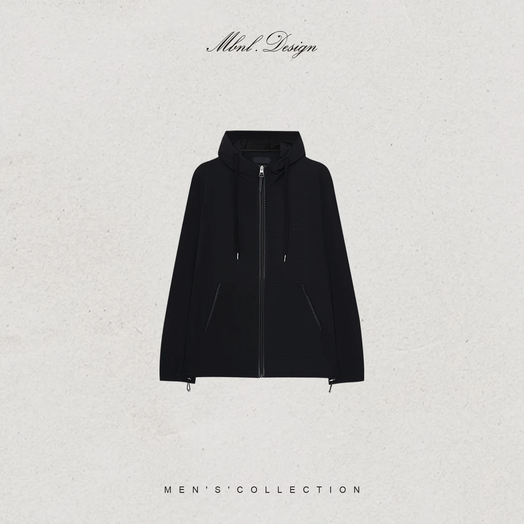 MBNL-F「极简徽标」秦磊男装-全拉链开合连帽外套6248605