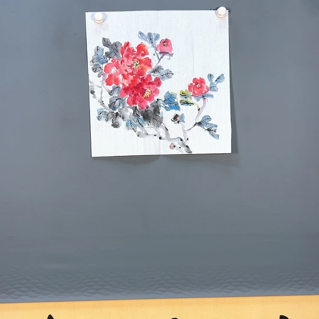国画696 花鸟和蝴蝶在空中