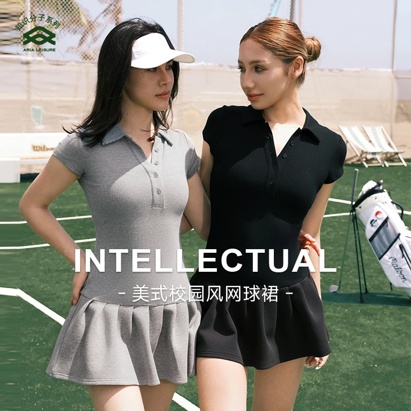 【ARIA LEISURE知识分子系列】美式网球服运动上衣短袖连衣网球裙