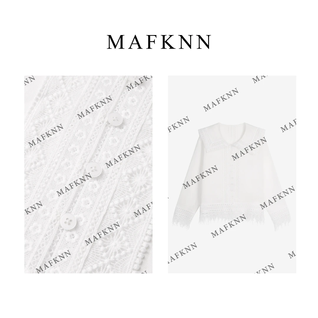 MAFKNN/玛肯时尚简约百搭纯色气质休闲宽松轻奢长袖衬衫MK11733