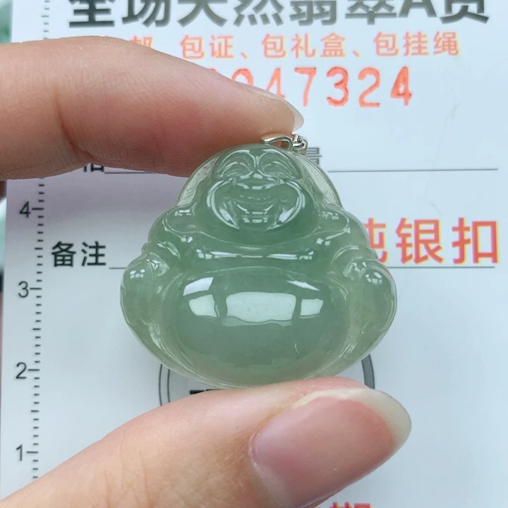 翡翠颈饰银S925镶嵌天然翡翠a货