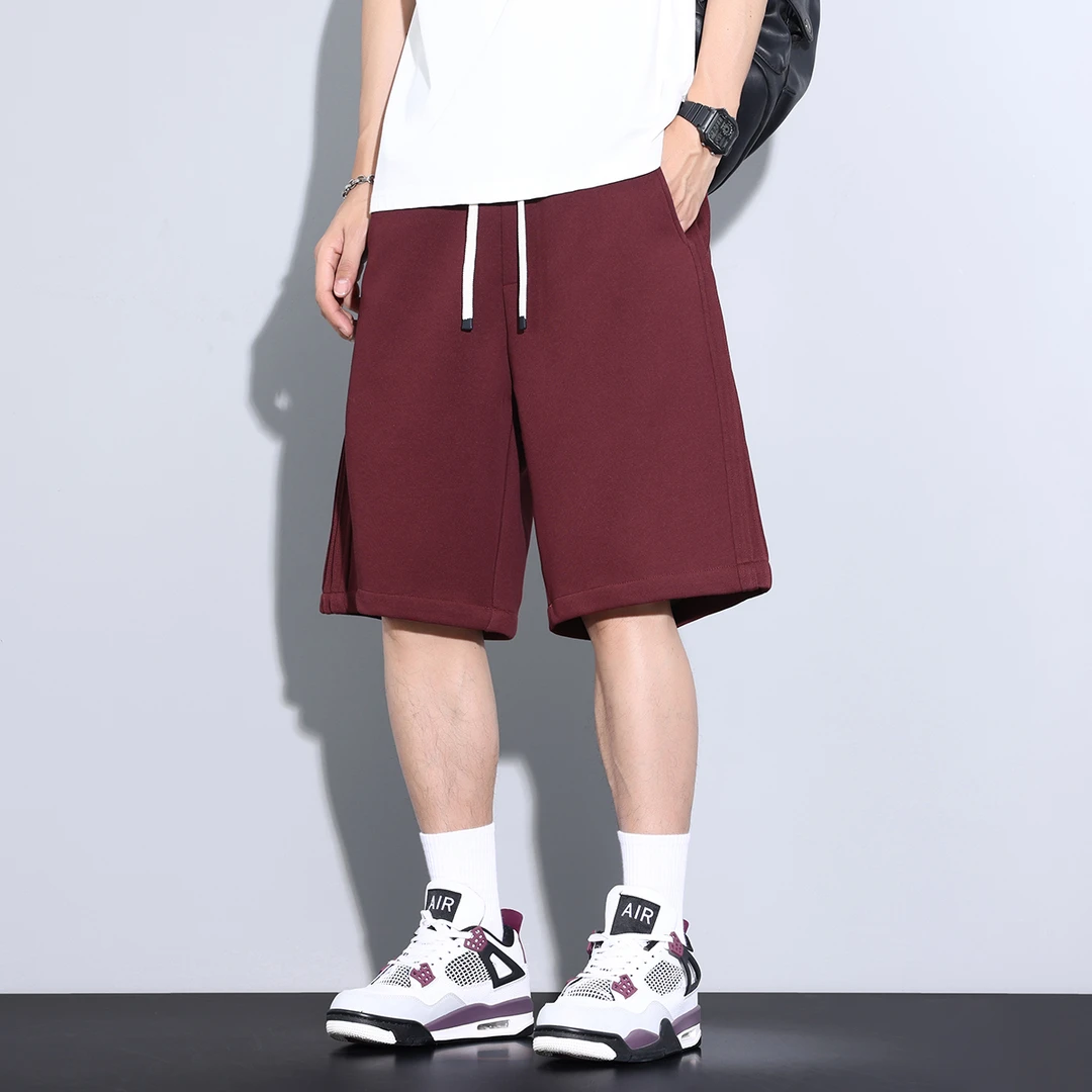 Kuvine潮牌2025夏季新款休闲短裤男宽松直筒冰丝薄款运动5分卫裤