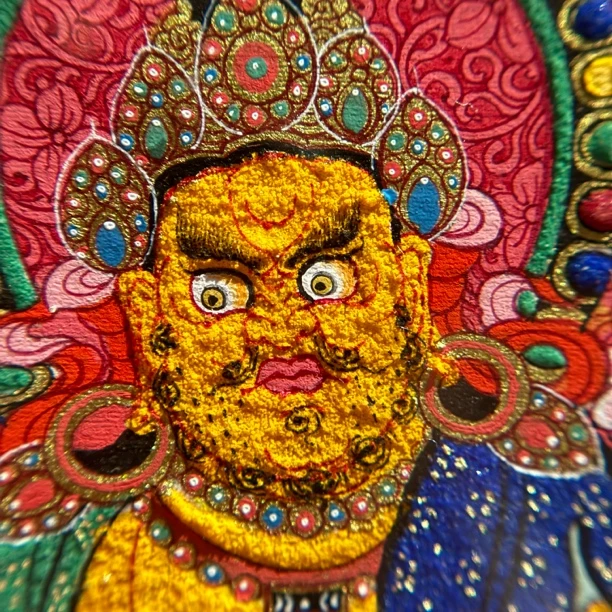 【西藏拉萨直发】宝石级颜料纯手绘黄财神唐卡