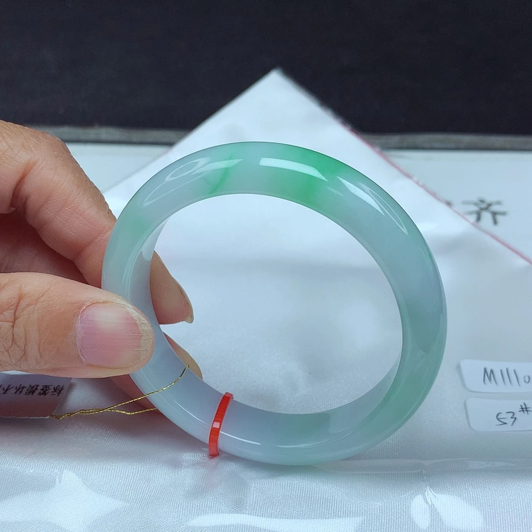 翡翠未镶嵌手镯53圈1055