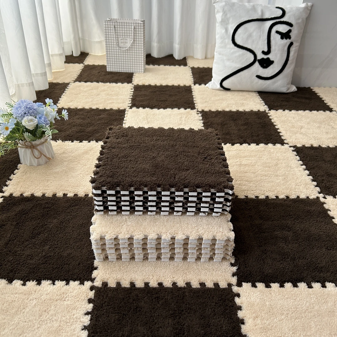 地毯卧室少女家用我毛绒拼接加厚飘窗垫子大面积耐脏网红床边地垫