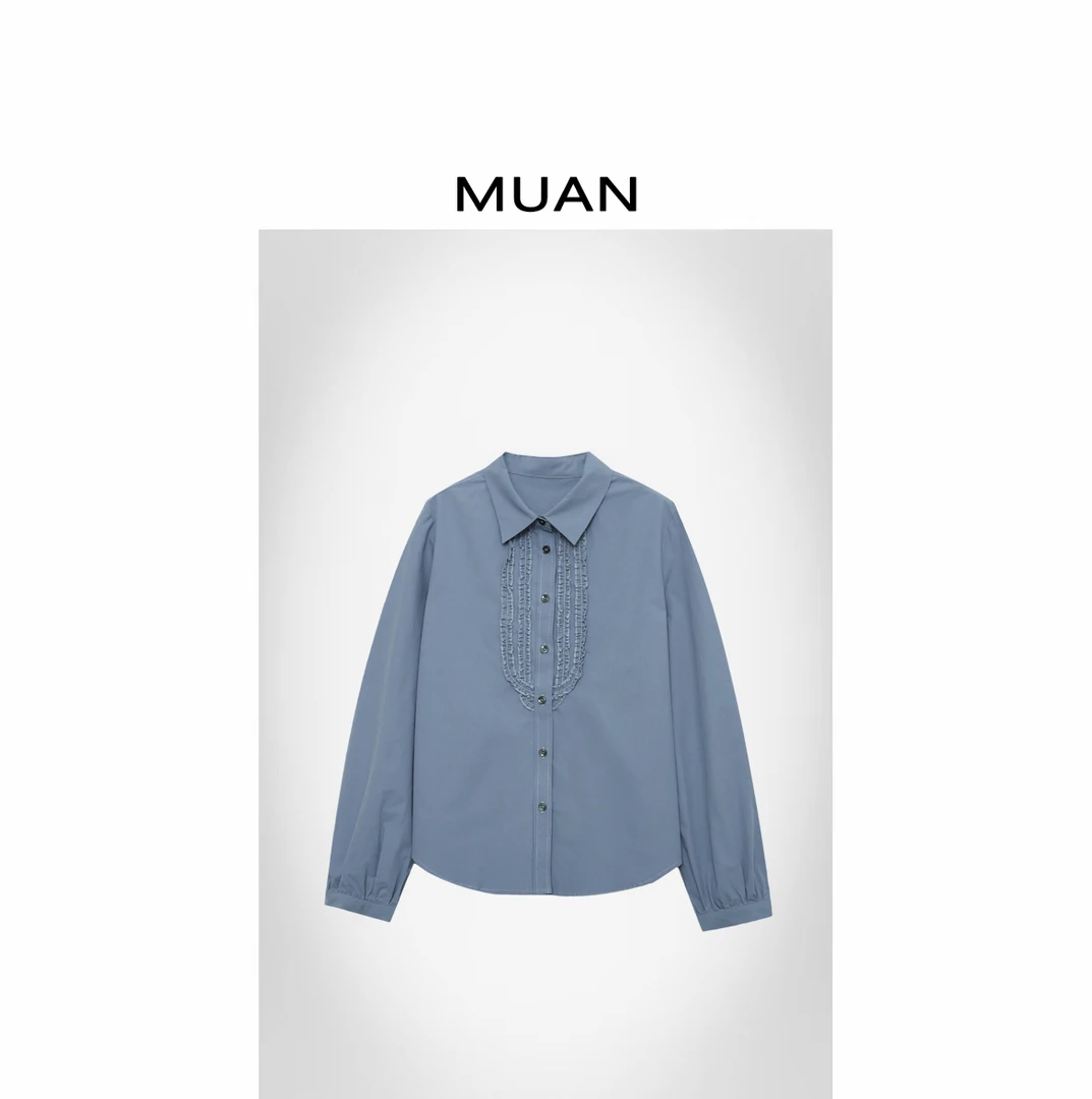 木岸MUAN：《薇薇安衬衫》定制145克100棉设计高级衬衫女CQ-DG3-9052