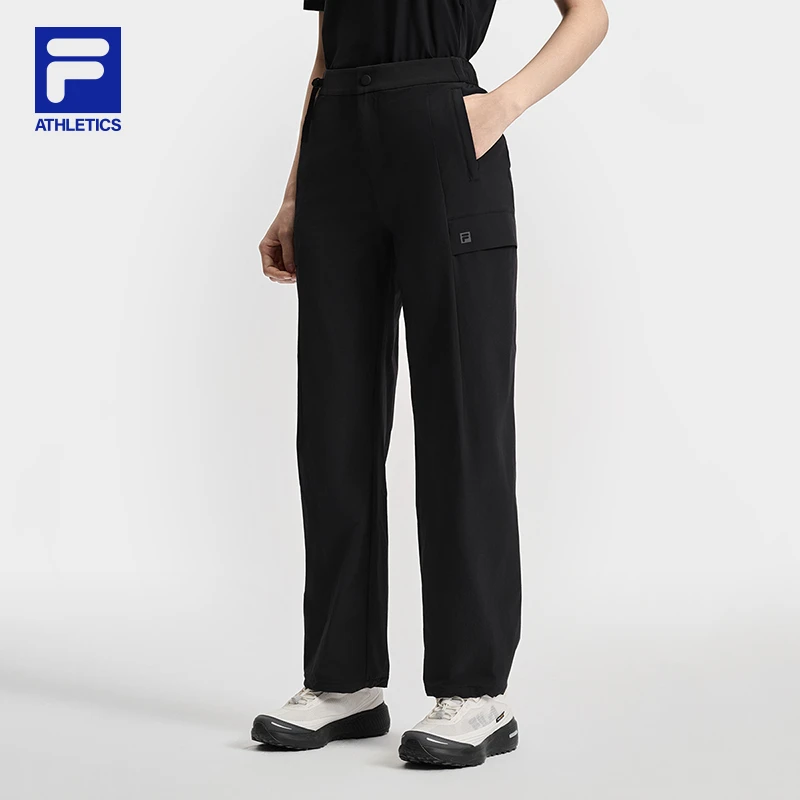 FILA斐乐女装锦氨爆款防风沙工装长裤弹力亲肤隐藏调节腰头大口袋