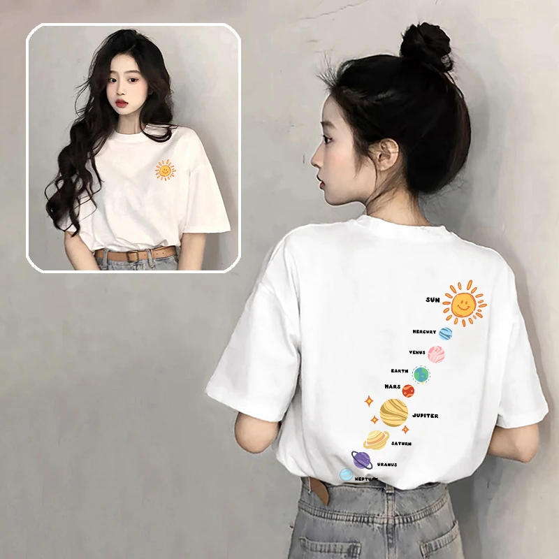 纯棉白色短袖t恤女2025新款爆款夏季设计感小众上衣休闲宽松体恤