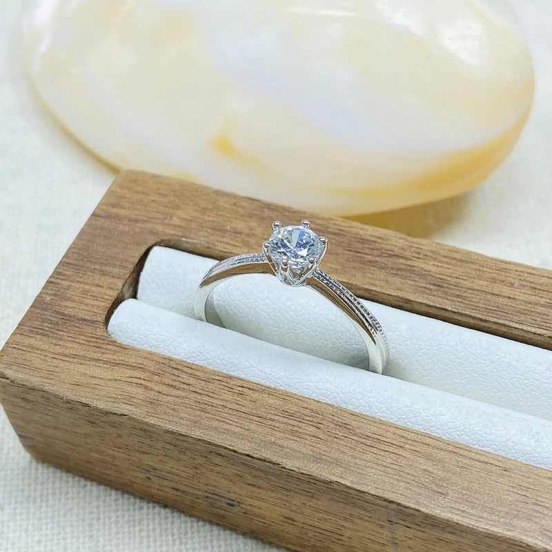 戒指 爆款E白色六爪大小闭口戒指多样性发货47837