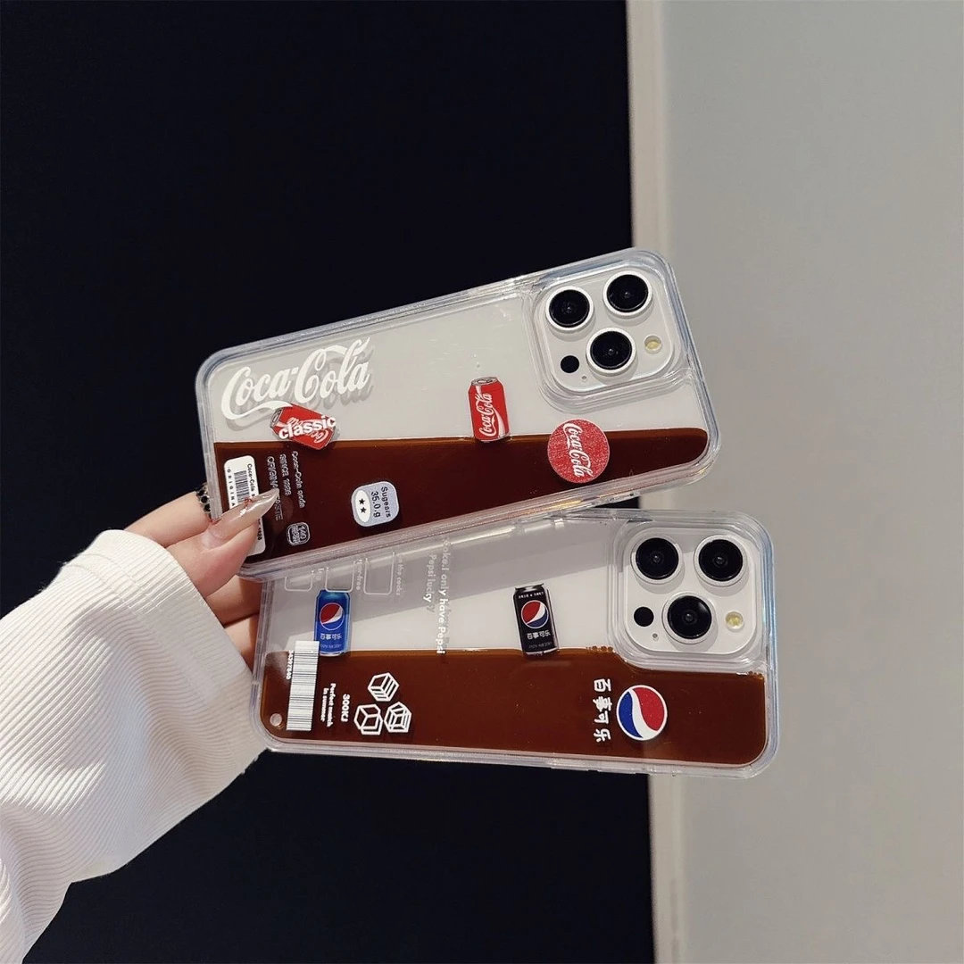 苹果16promax汽水液体流沙壳iphone15网红手机壳14/13全包12/11/X