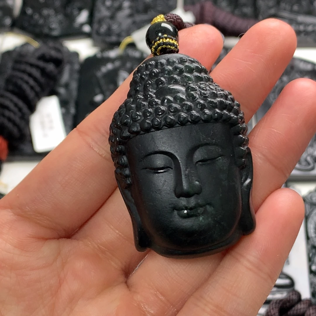 翡翠未镶嵌颈饰天然a货钢琴黑挂件