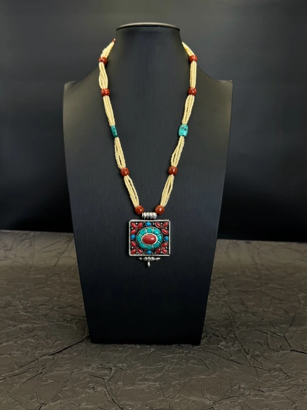 铜合金布艺项链 尼泊尔进口铜合金项链