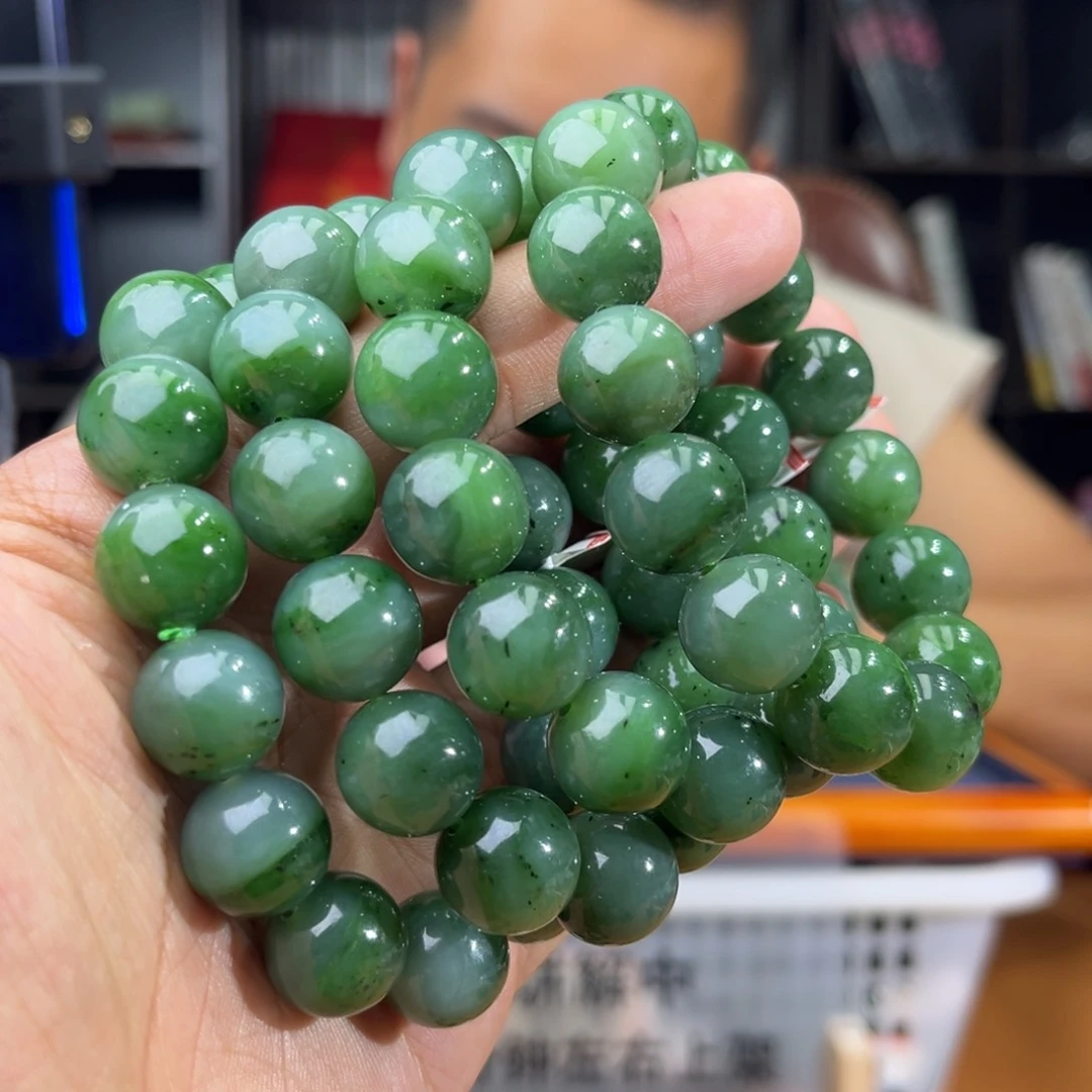 手串未镶嵌和田玉纯天然俄罗斯五号矿琉璃翠卡14多样性发其一