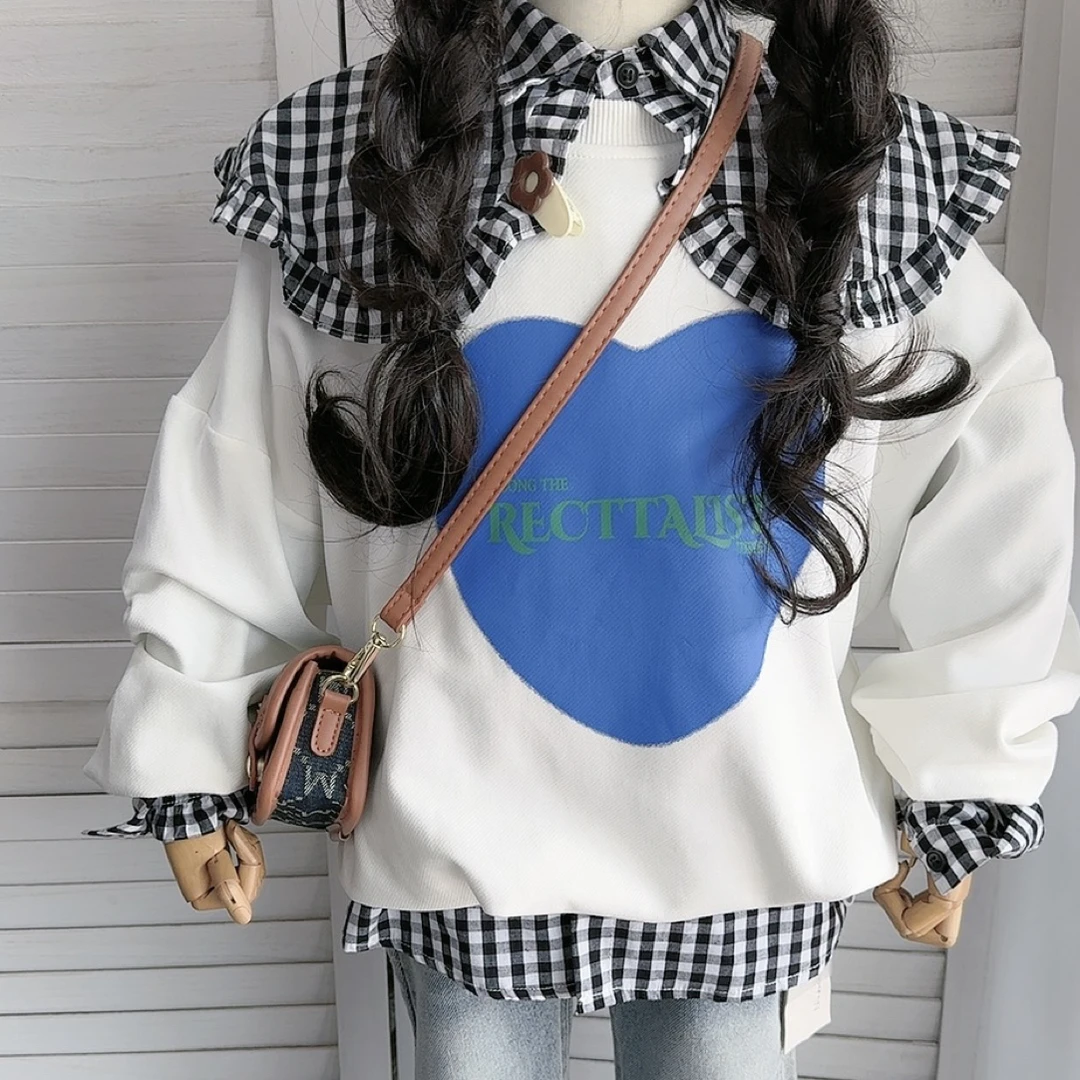 140#中童一套捡漏女童秋款卫衣上衣秋季➕衬衣➕牛仔裤时尚百搭长袖