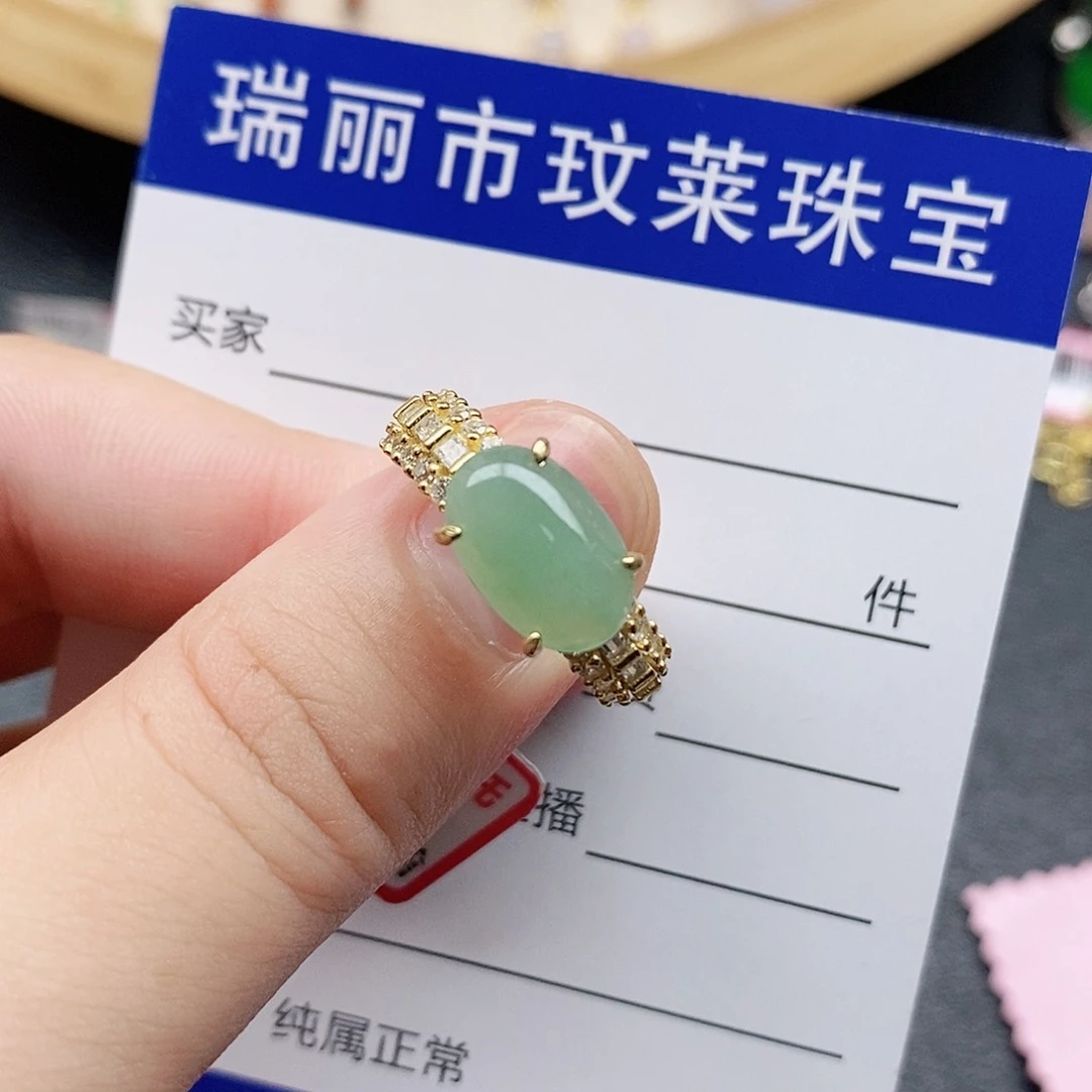 翡翠戒指银S925镶嵌