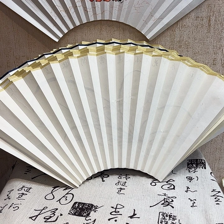 扇子深*色葫芦，蛐蛐，绿色叶子95寸16方2.0扇面