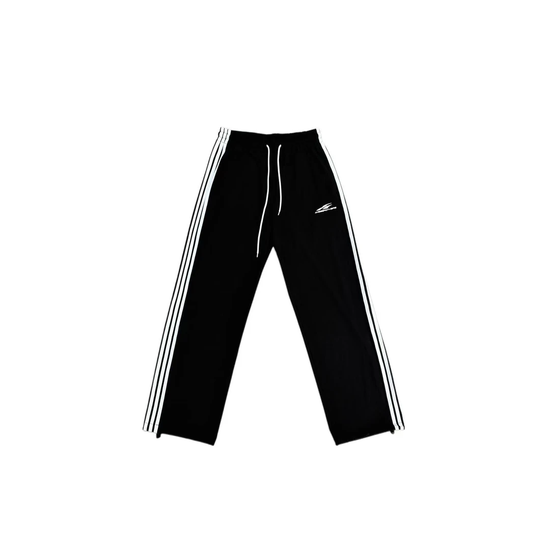 [M]黑色侧织带纯色简约冰感垂感直筒可收脚儿童休闲裤（夏日炎炎）