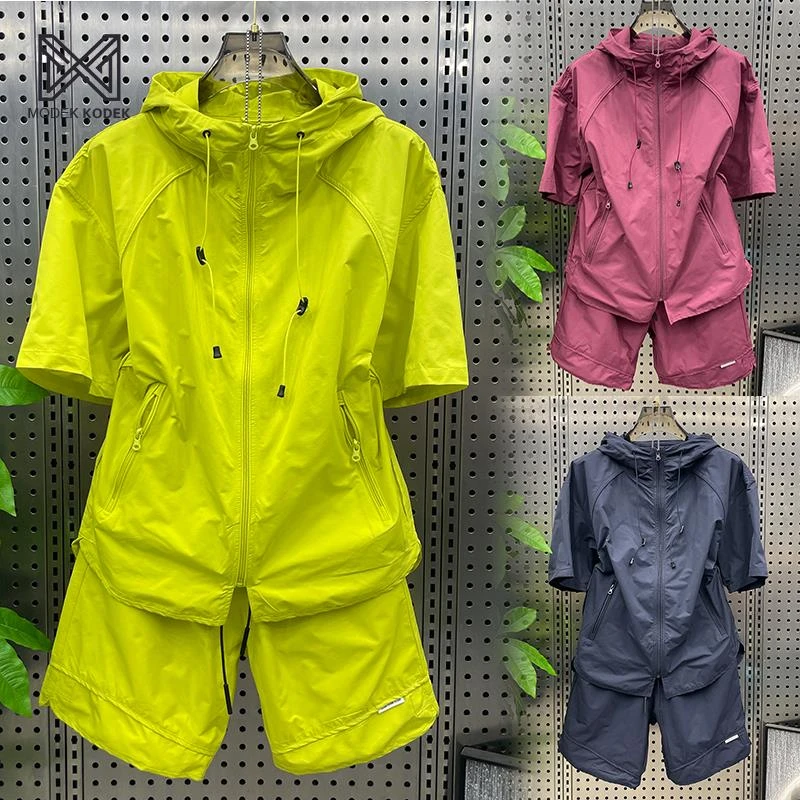 MODEK KODEK2025夏薄款休闲套装潮流男士短袖短裤青年韩版两件套