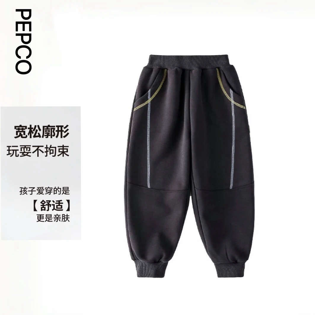Z12530402 小猪班纳童装冬季加厚款不加绒运动舒适保暖针织运动裤