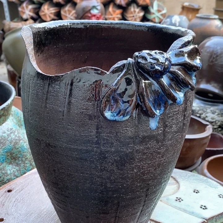 紫砂花盆高约27口20手工