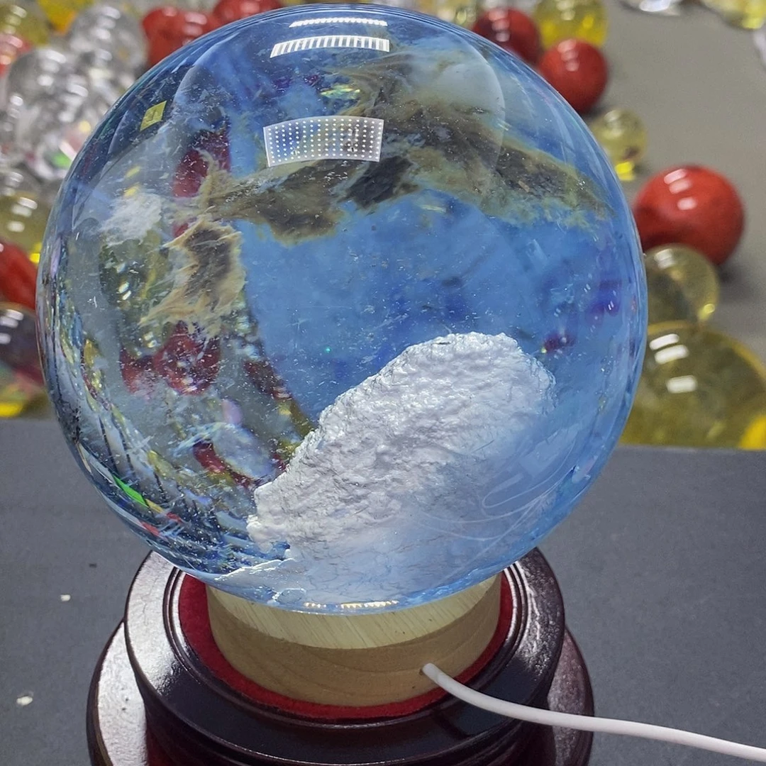 石材13.5厘米蓝水摆件