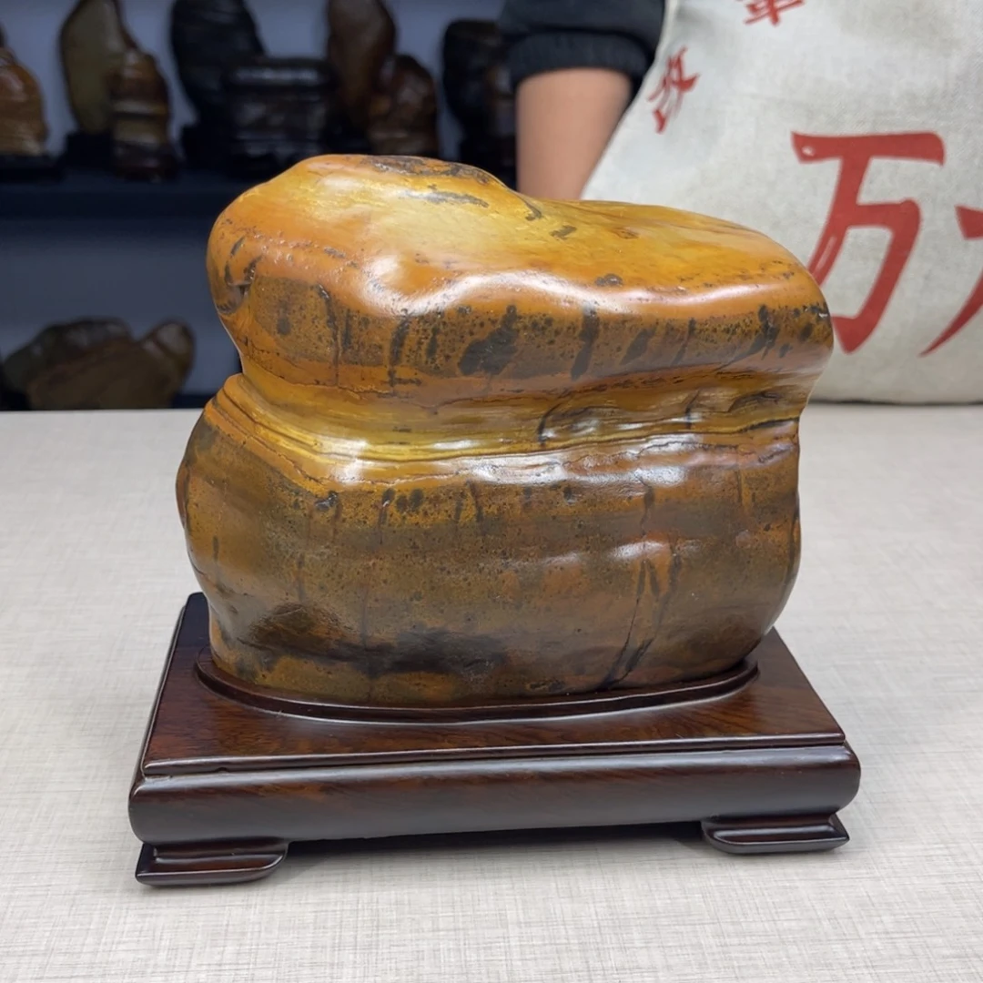 石材广西大化彩玉石配底座