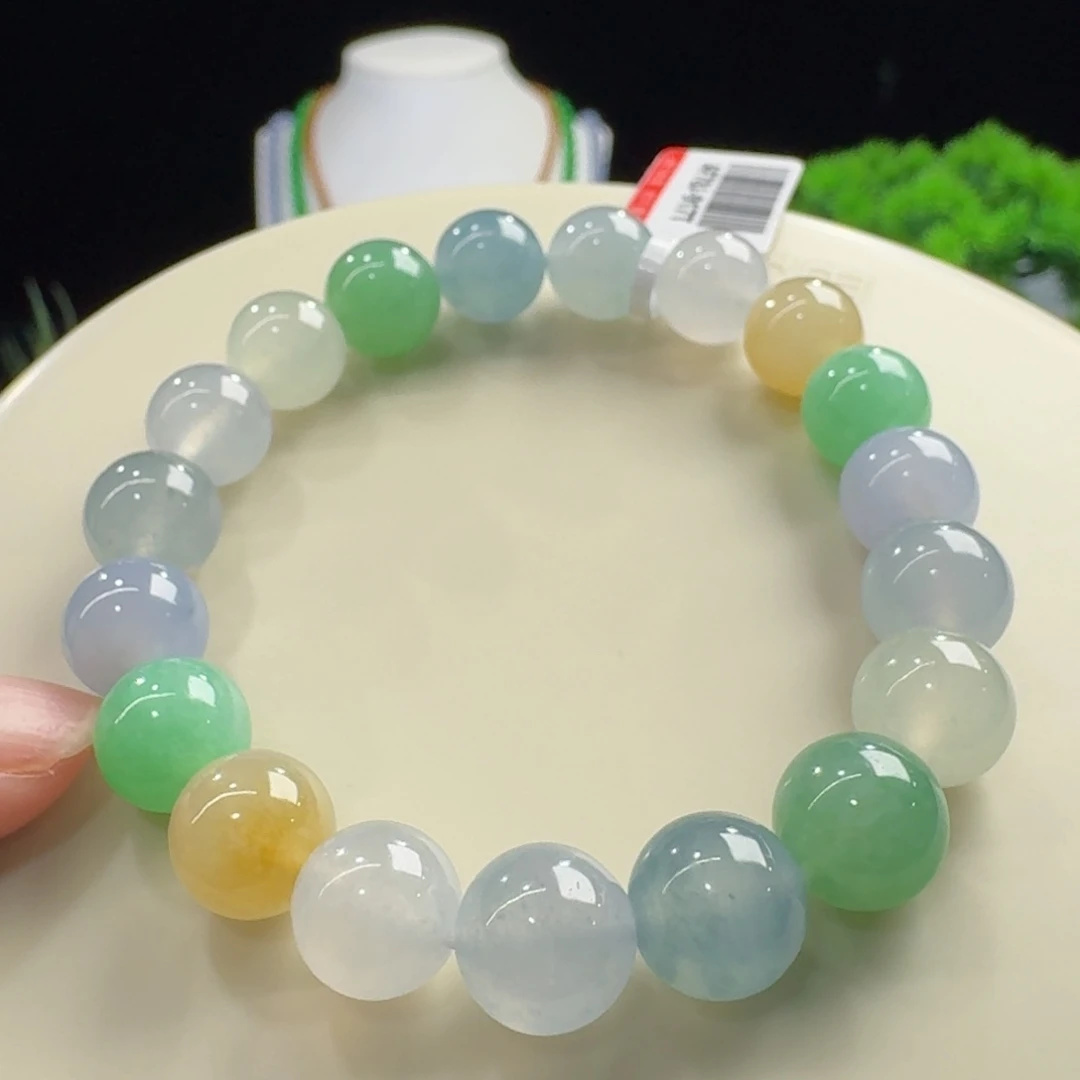 翡翠未镶嵌手链多宝单圈卡10mm