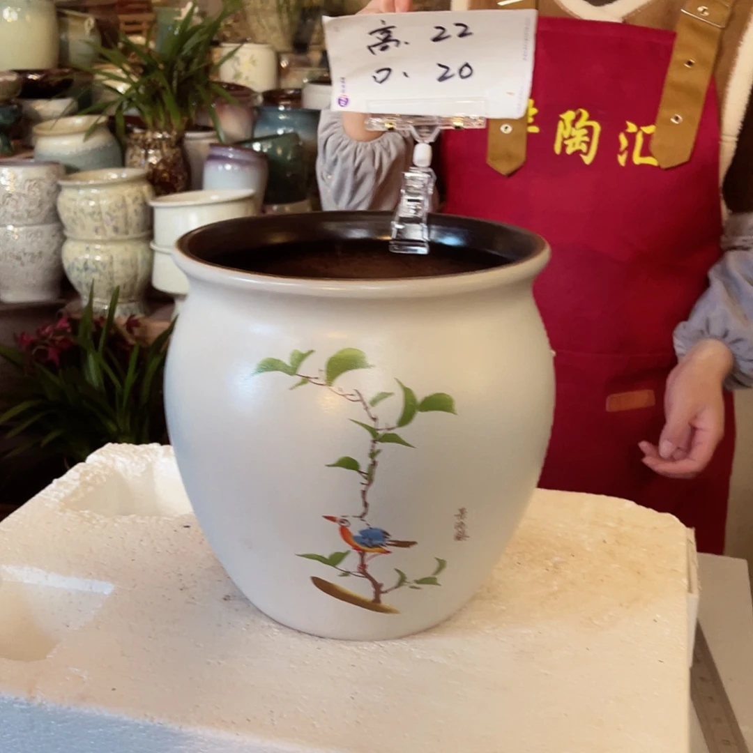 紫砂花盆高度22口径20