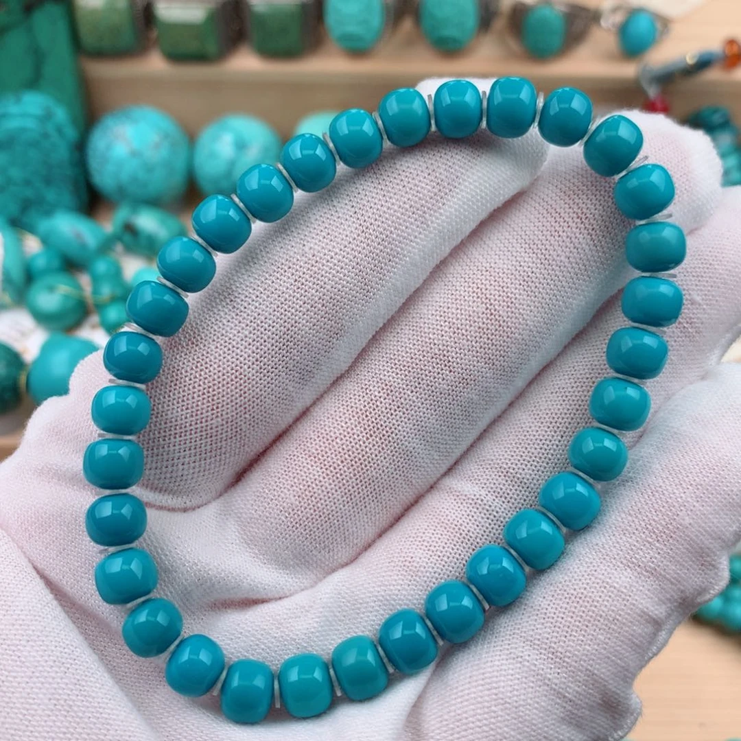 未镶嵌绿松石珠宝奇石6.5mm