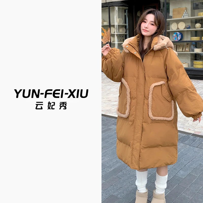 云妃秀【QP】大码女装羽绒服连帽百搭气质微胖日常显瘦保暖冬季195