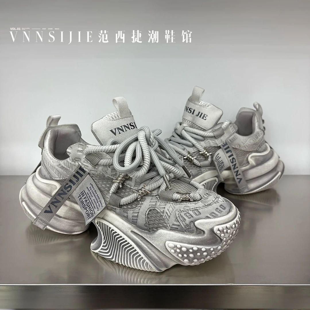 VNNSIJIE/范西捷厚底流行老爹鞋2025夏新款运动设计时尚增高透气