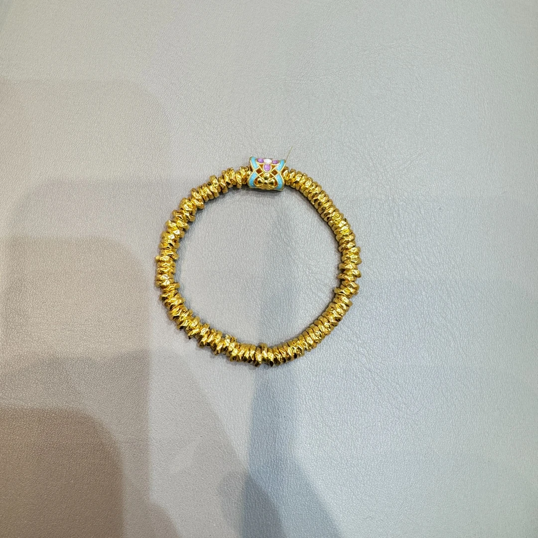 【X甄芝系列】足金999 卡5四叶草花珠盘缠