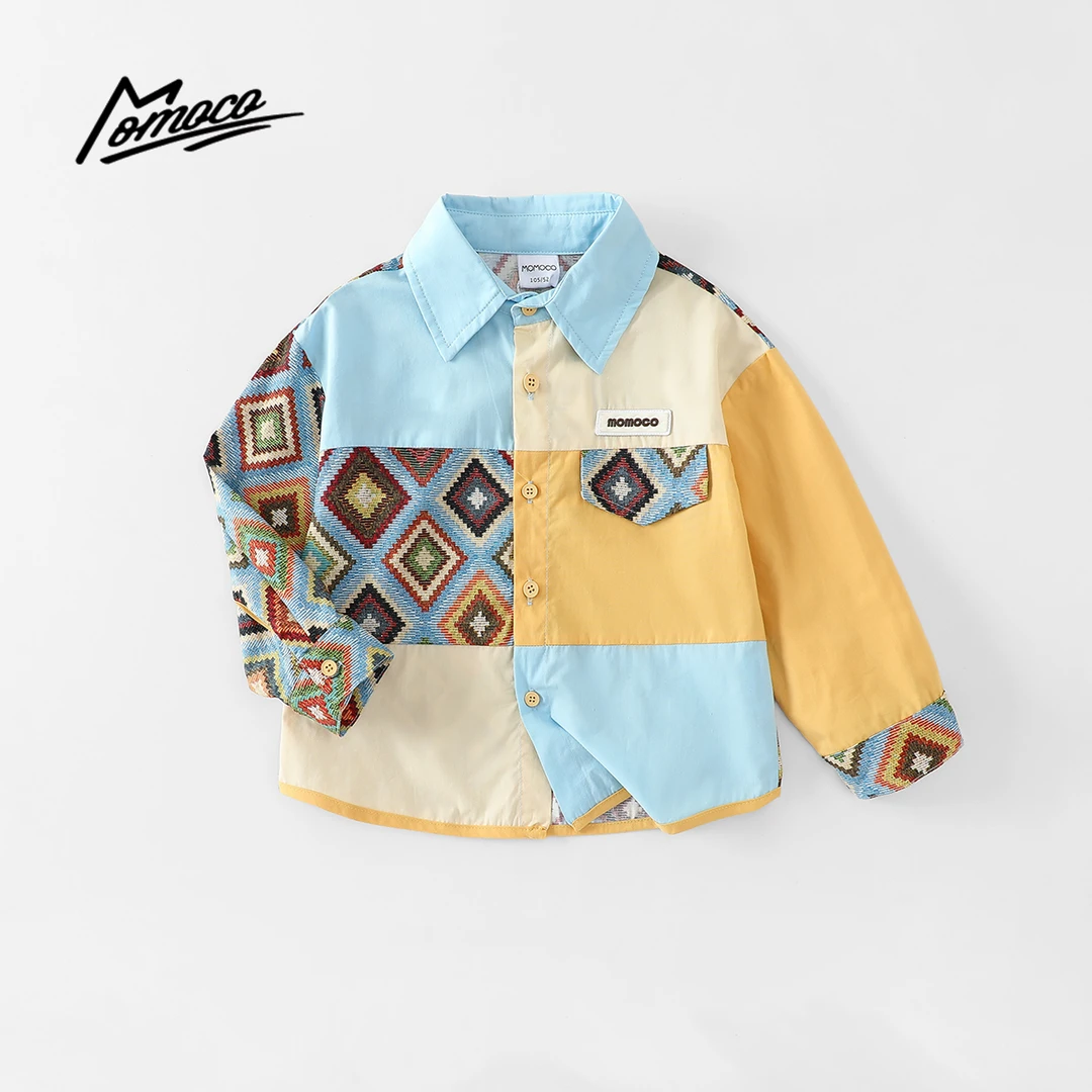 MOMOCO/玛米玛卡男童时尚衬衫儿童韩版休闲纯棉外套77330234006