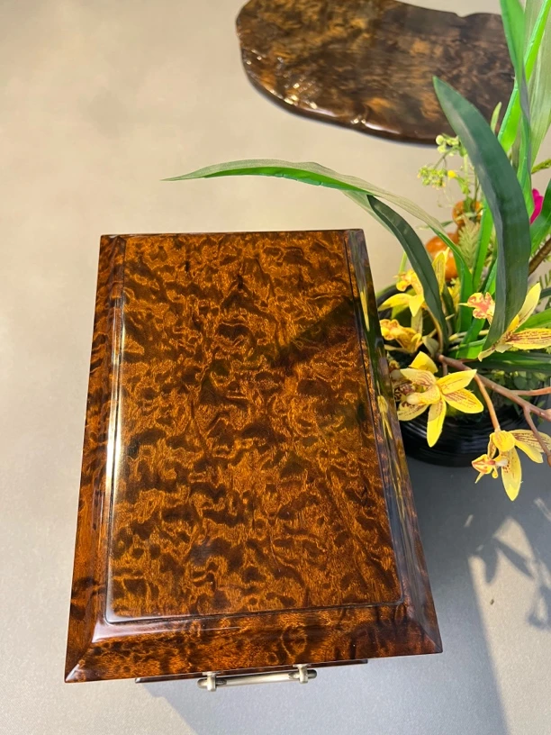 乌木金丝楠金玉满堂一木一器复古首饰盒榫卯结构长方形楠木花纹