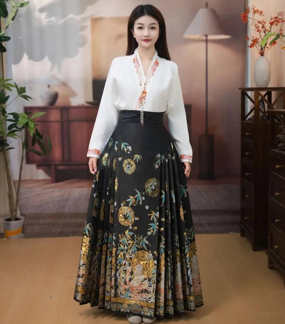 【九尾狐单件】新款织金妆花马面裙新中式国风四季爆款日常马面裙