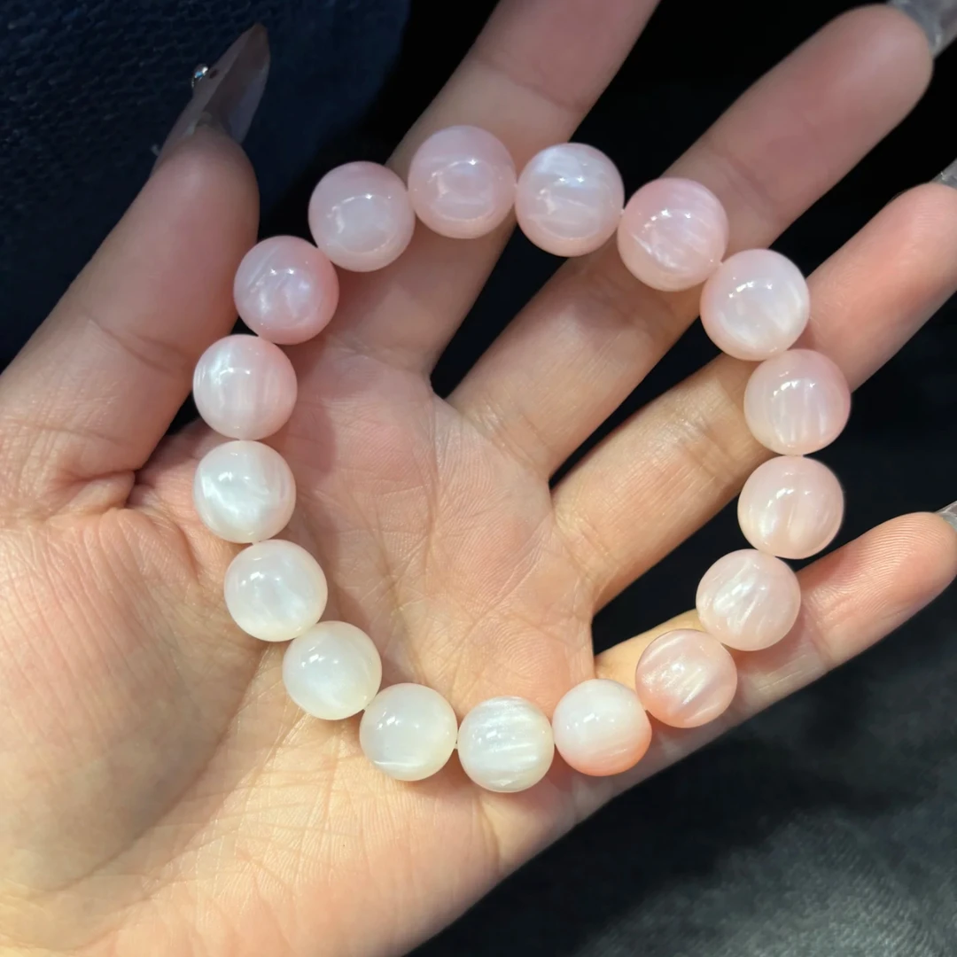 海云母 串珠手链渐变粉  K419