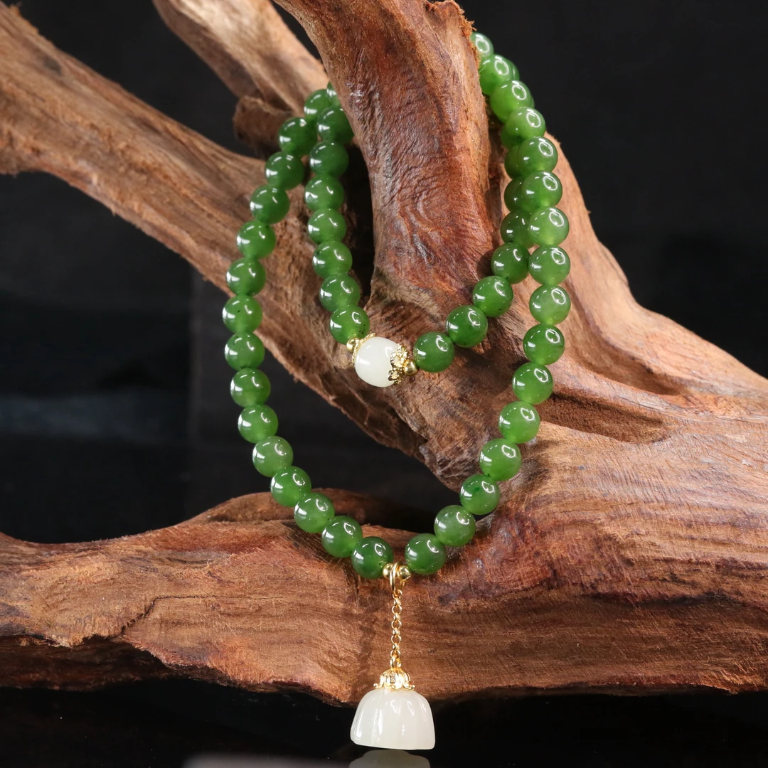 22和田玉S925碧玉手链/501095保利厦门拍卖