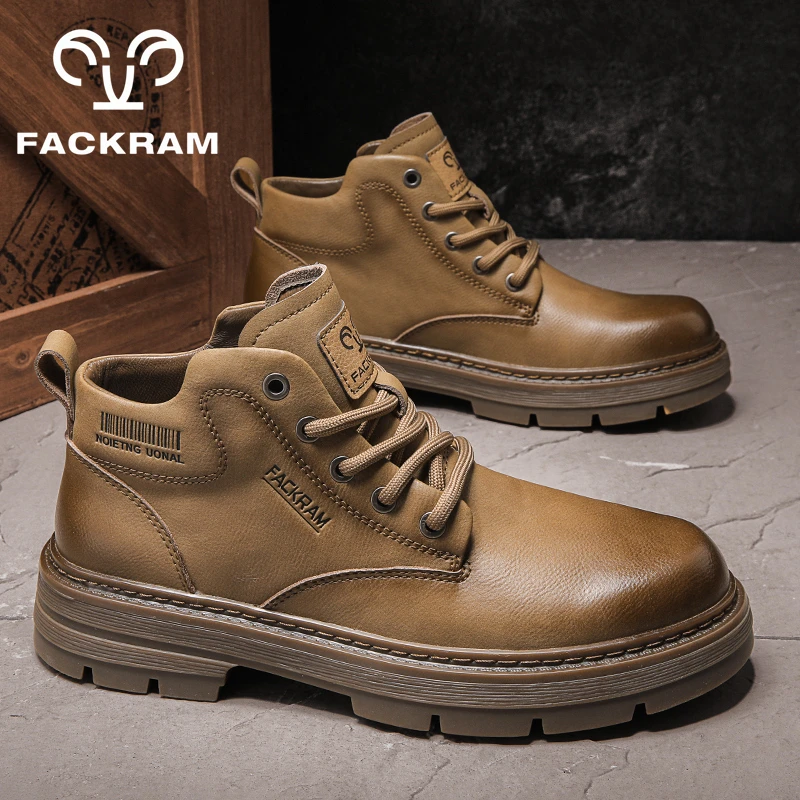FACKRAM马丁靴男款2025秋冬新款百搭英伦工装马丁鞋短靴皮鞋男士