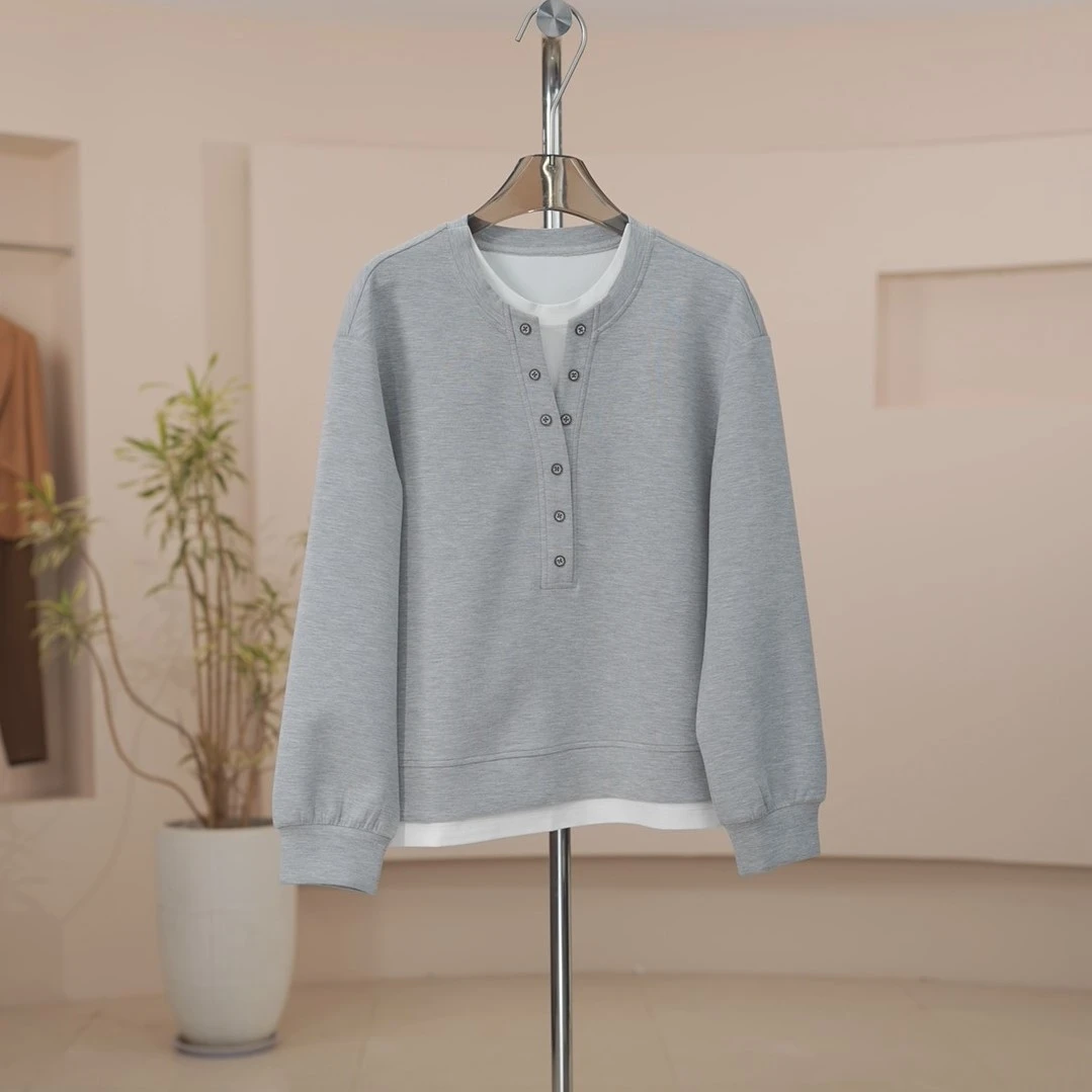 2025新款简约显瘦百搭长款卫衣